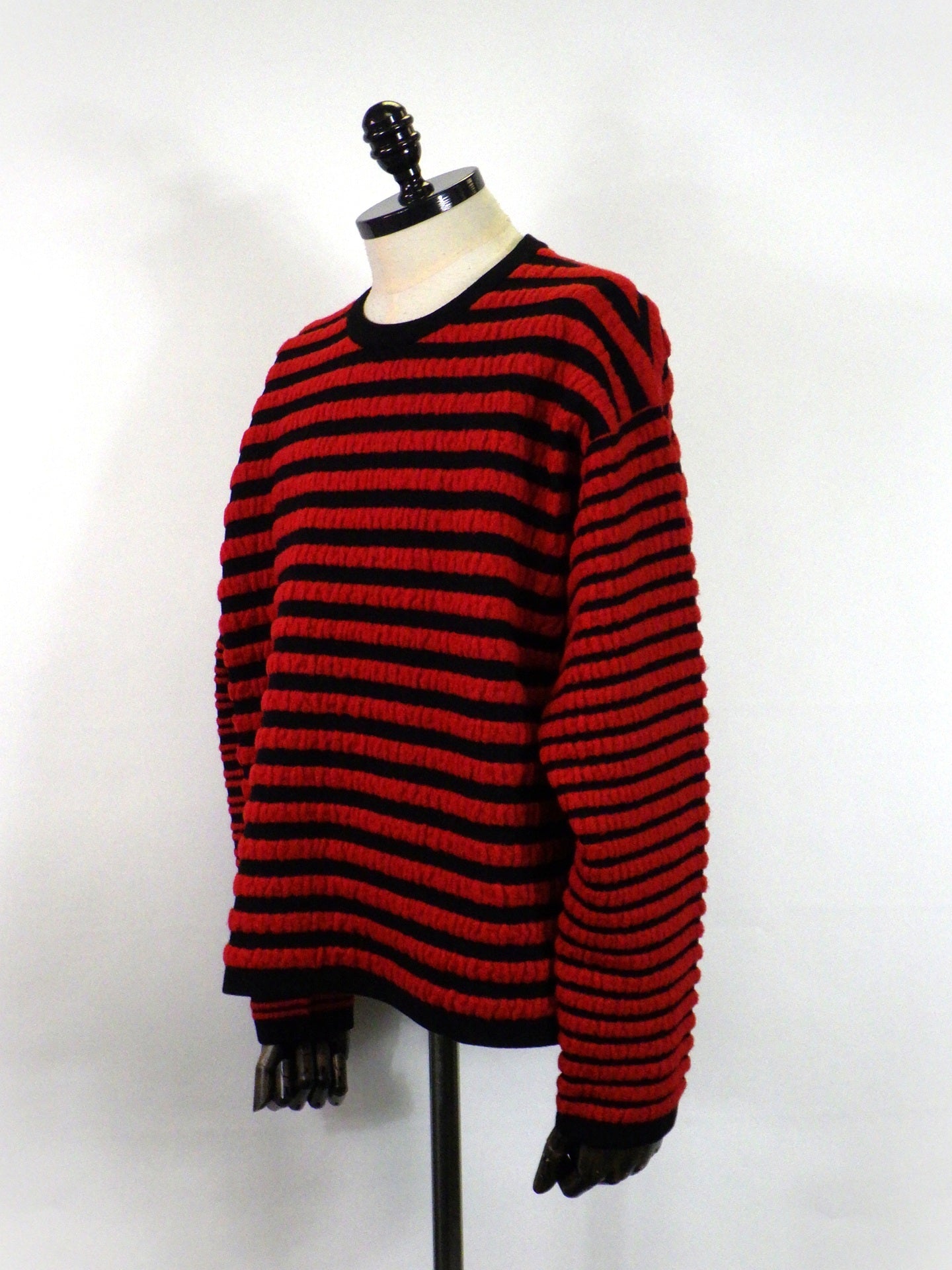 KAMIYA　Horizontal Multi Stripe Bouclé Knit　 G17PO081-RED