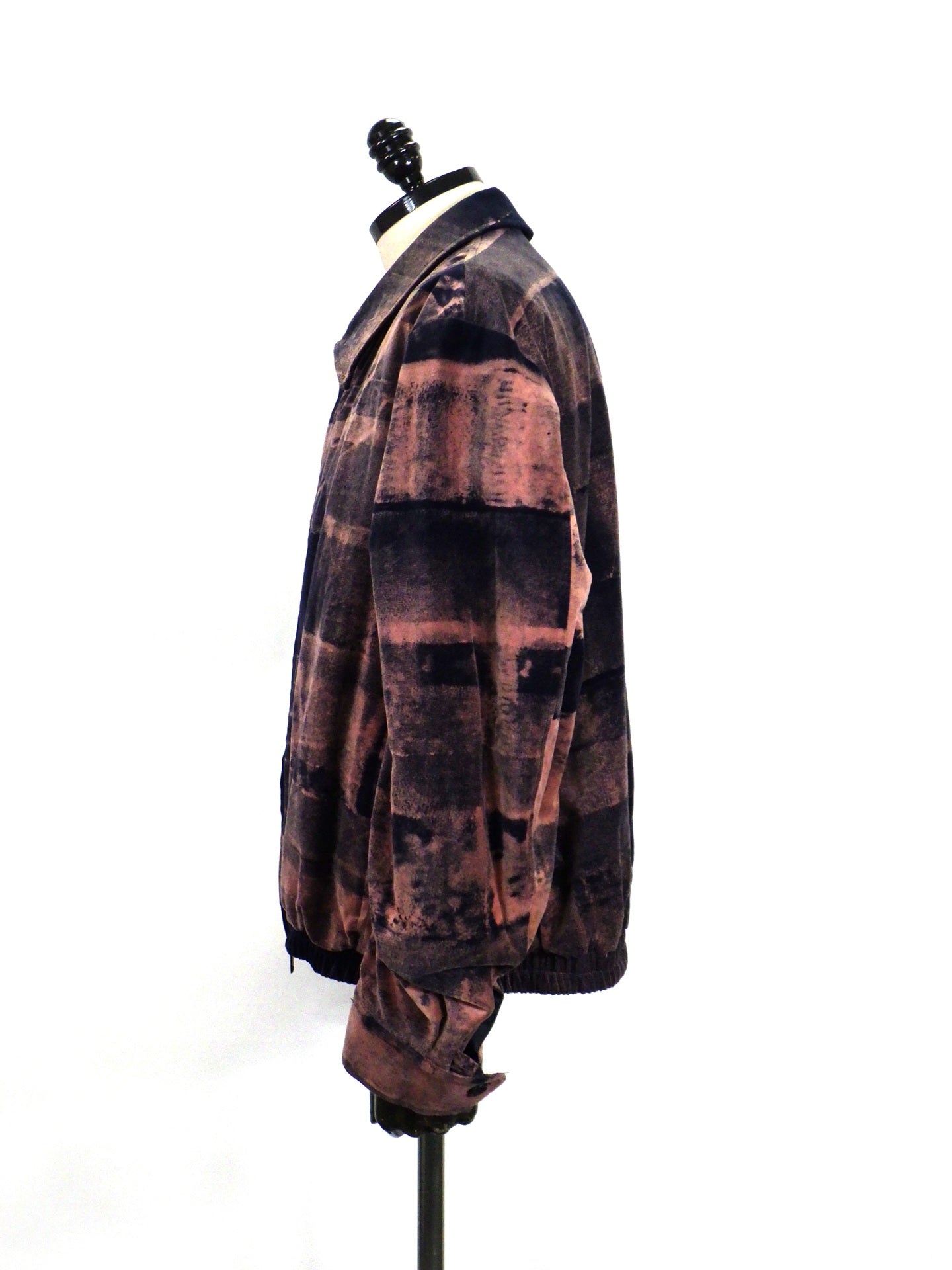 TAAKK　HAND-BLEACHED VELVET ZIP BLOUSON　TA26AW-BL059-NAVY