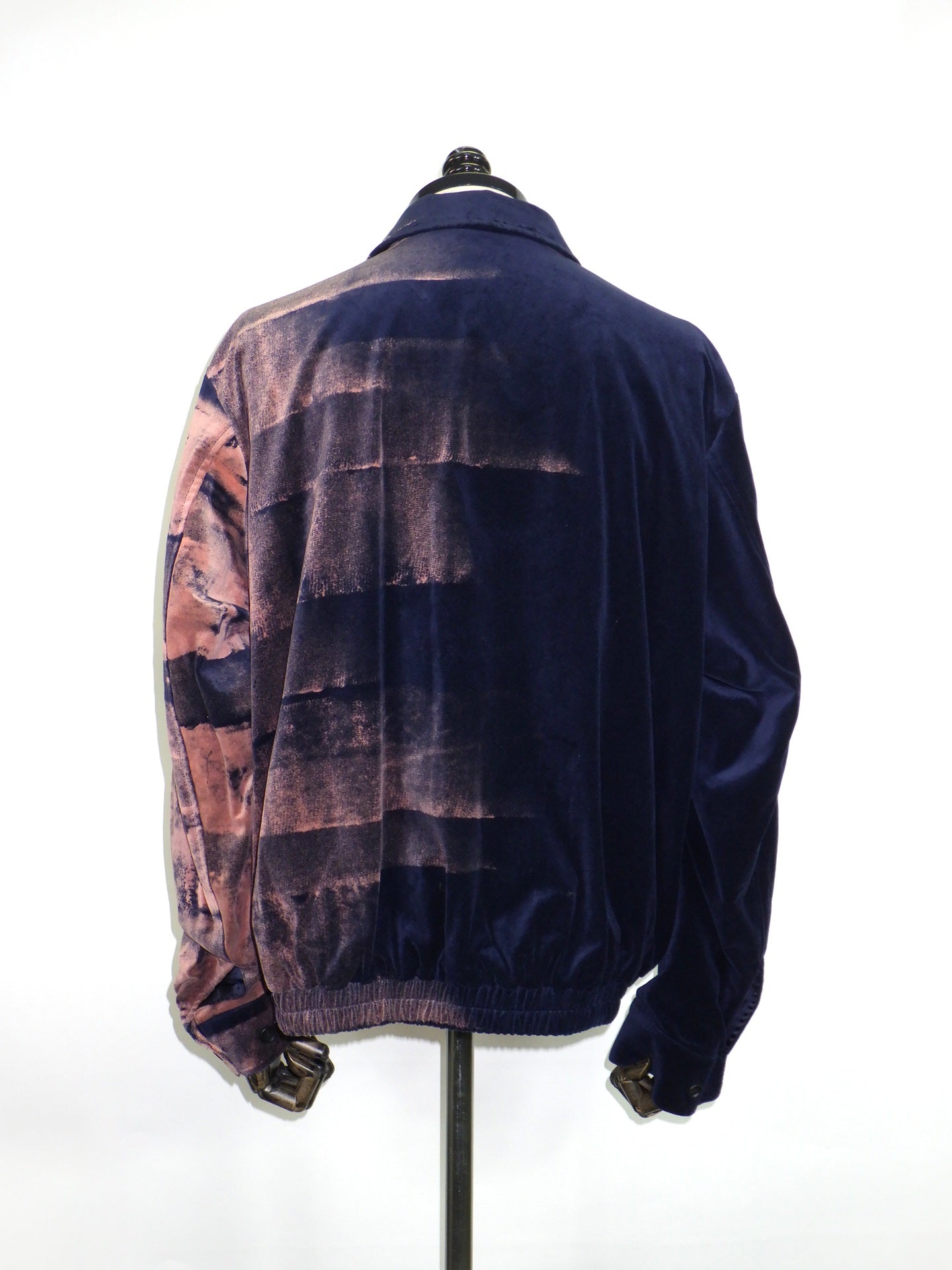 TAAKK　HAND-BLEACHED VELVET ZIP BLOUSON　TA26AW-BL059-NAVY