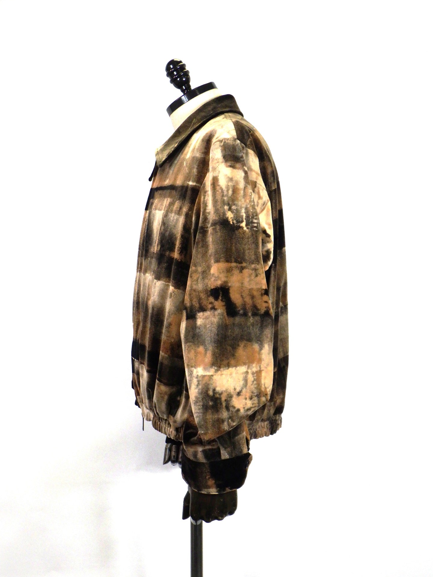 TAAKK　HAND-BLEACHED VELVET ZIP BLOUSON　TA26AW-BL059-BK