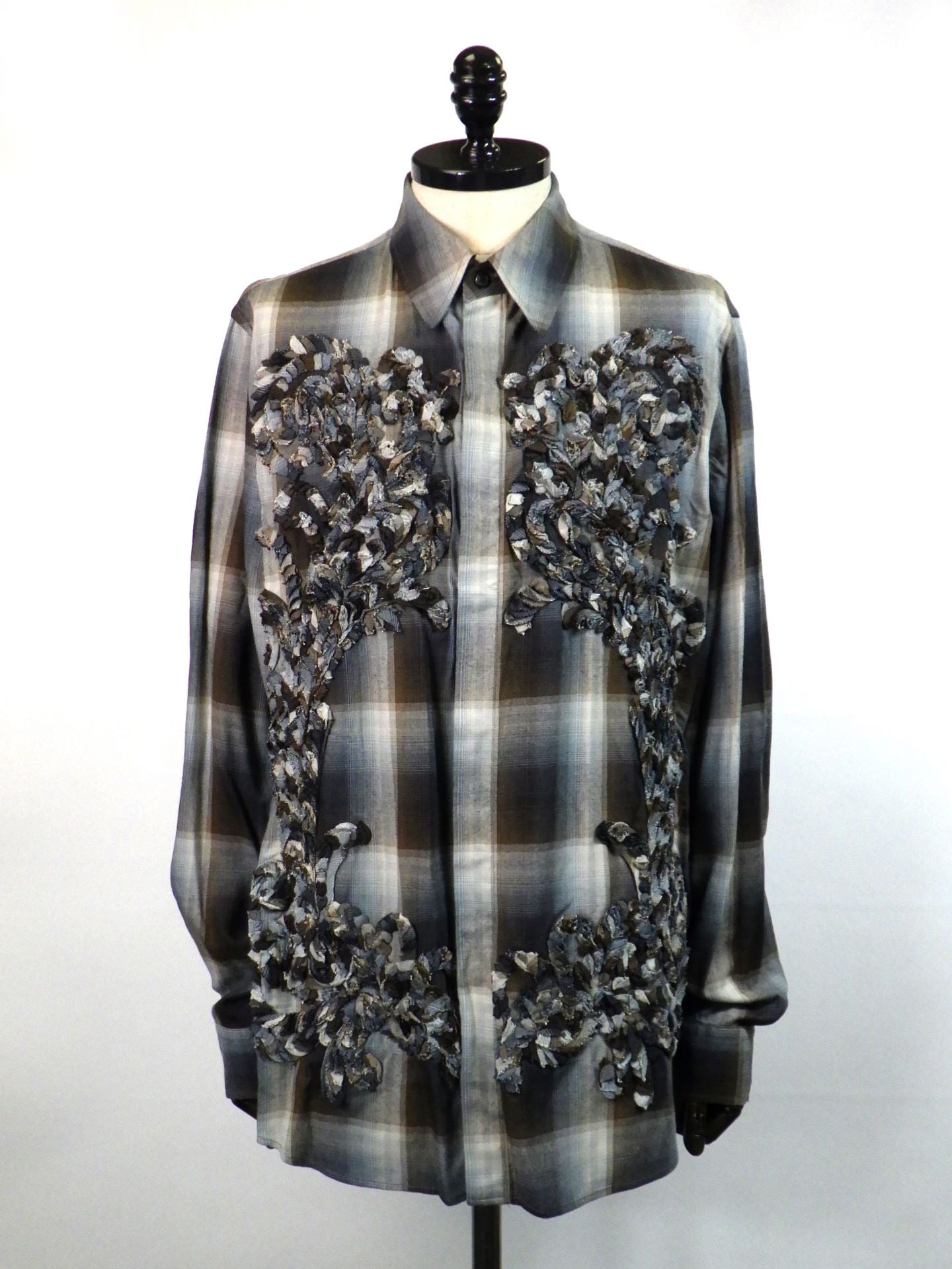 TAAKK　チェックエンブロイダリーシャツ　TA25AW-SH020