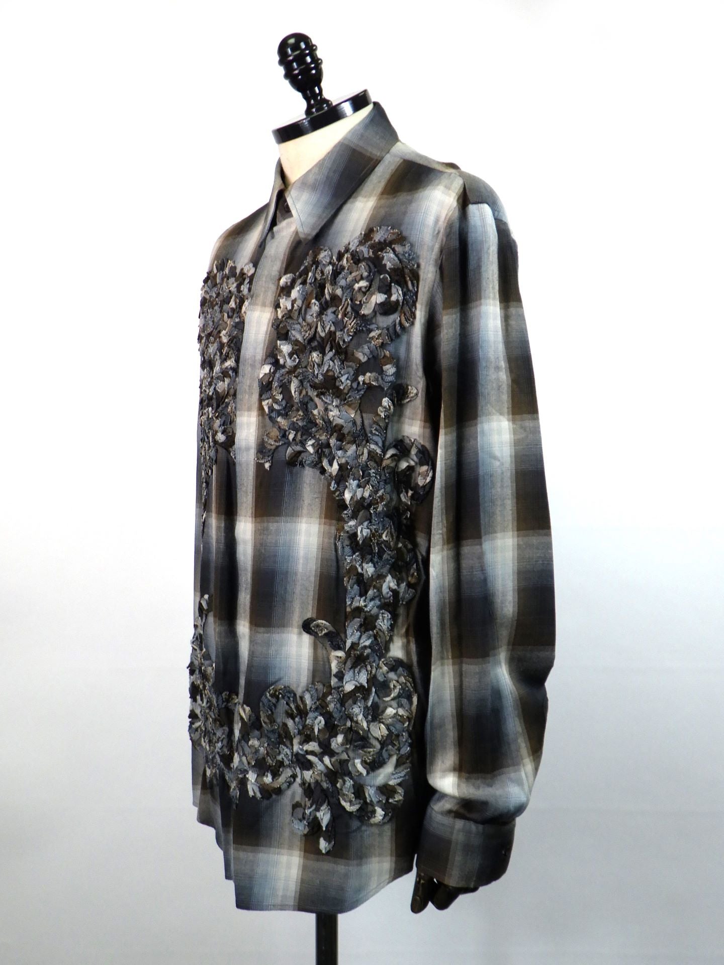 TAAKK　チェックエンブロイダリーシャツ　TA25AW-SH020