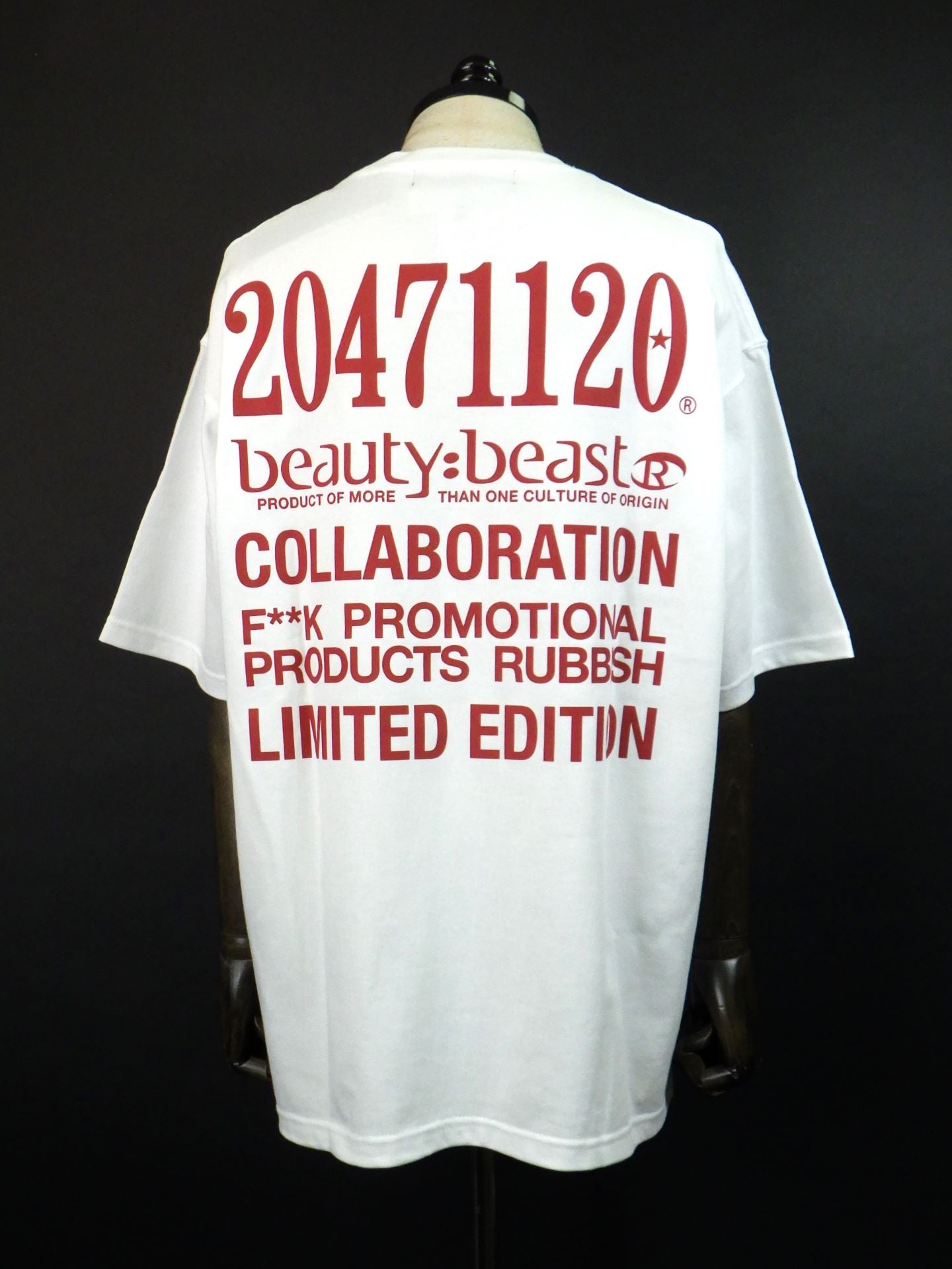 beauty:beast ビューティービースト　カモ　tシャツ　20471120 beauty:beast 20471120 COLLABORATION L/S TEE_1 BLACK×WHITE