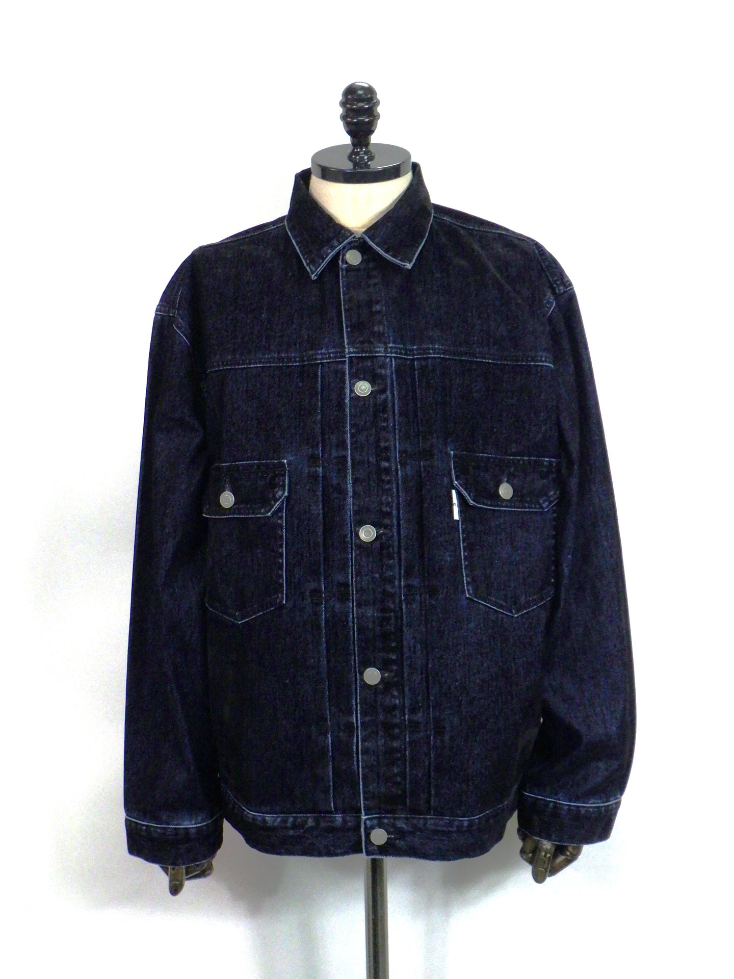 SUPERTHANKS　Black flocky denim type2-jacket　ST263JK01-Biowash-BK