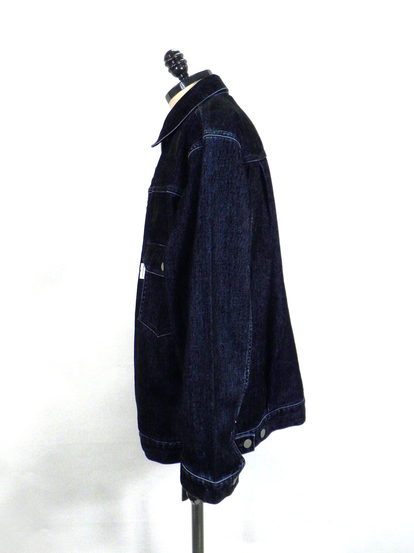 SUPERTHANKS　Black flocky denim type2-jacket　ST263JK01-Biowash-BK