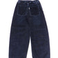 SUPERTHANKS　Black flocky denim barrel leg trousers　ST263PT01-Biowash-BK