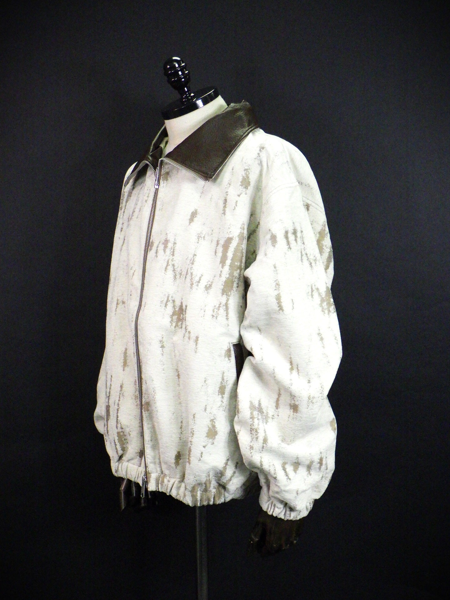 SUPERTHANKS　Damage jacquard stand-collar zip blouson　ST263JK02-IV/BE