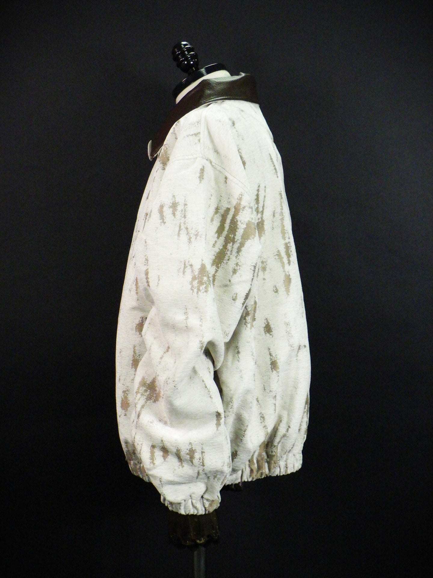 SUPERTHANKS　Damage jacquard stand-collar zip blouson　ST263JK02-IV/BE