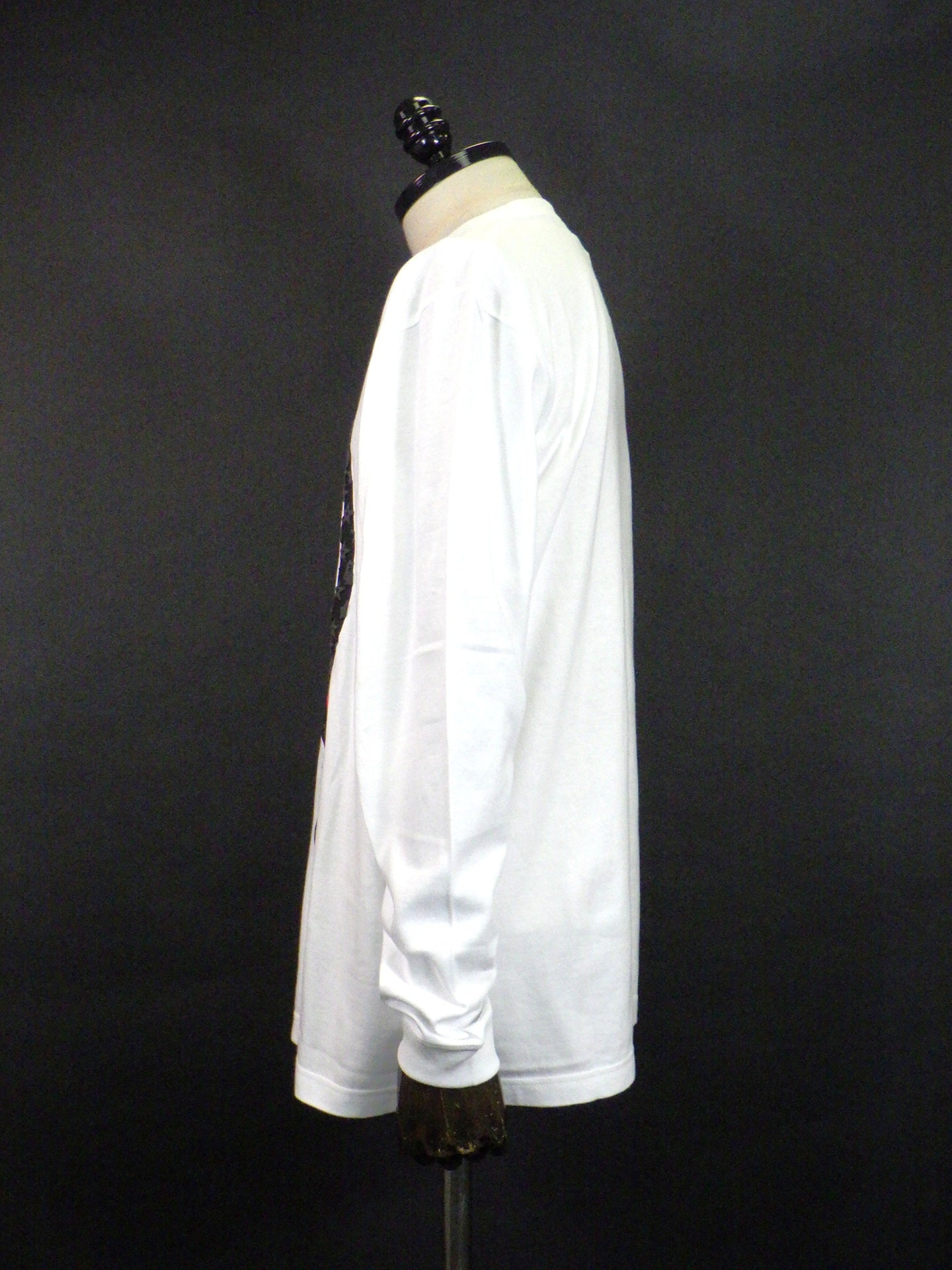 STUD MUFFIN　5.6ozコットン天竺 ドリップピースフォームプリント/パッチワーク LS Tシャツ　624-02900-WH