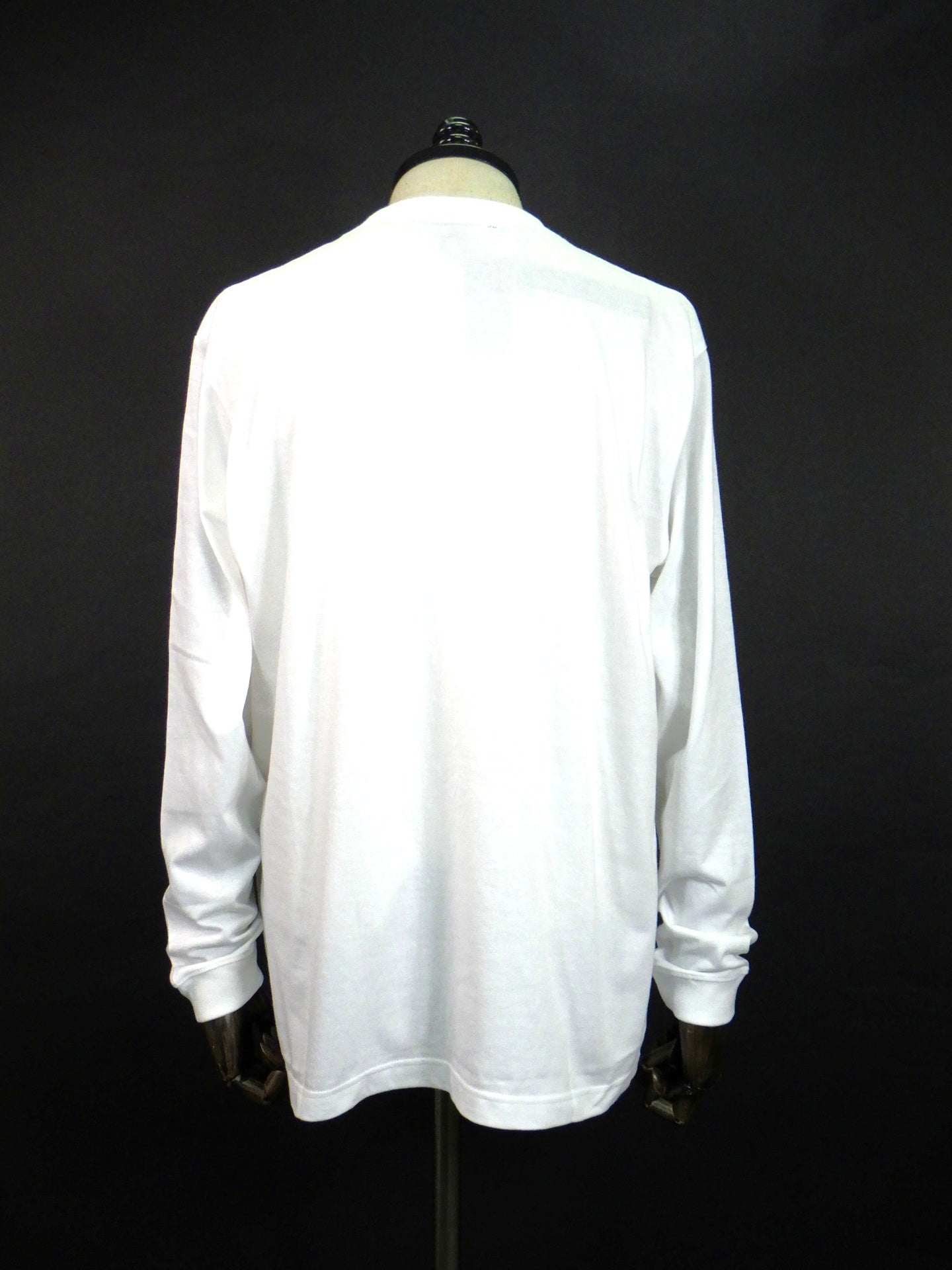 STUD MUFFIN　5.6ozコットン天竺 ドリップピースフォームプリント/パッチワーク LS Tシャツ　624-02900-WH