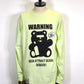 STUD MUFFIN　5.6ozコットン天竺 WARNING BEARフォームプリント LS Tシャツ　624-02905-L.GRN