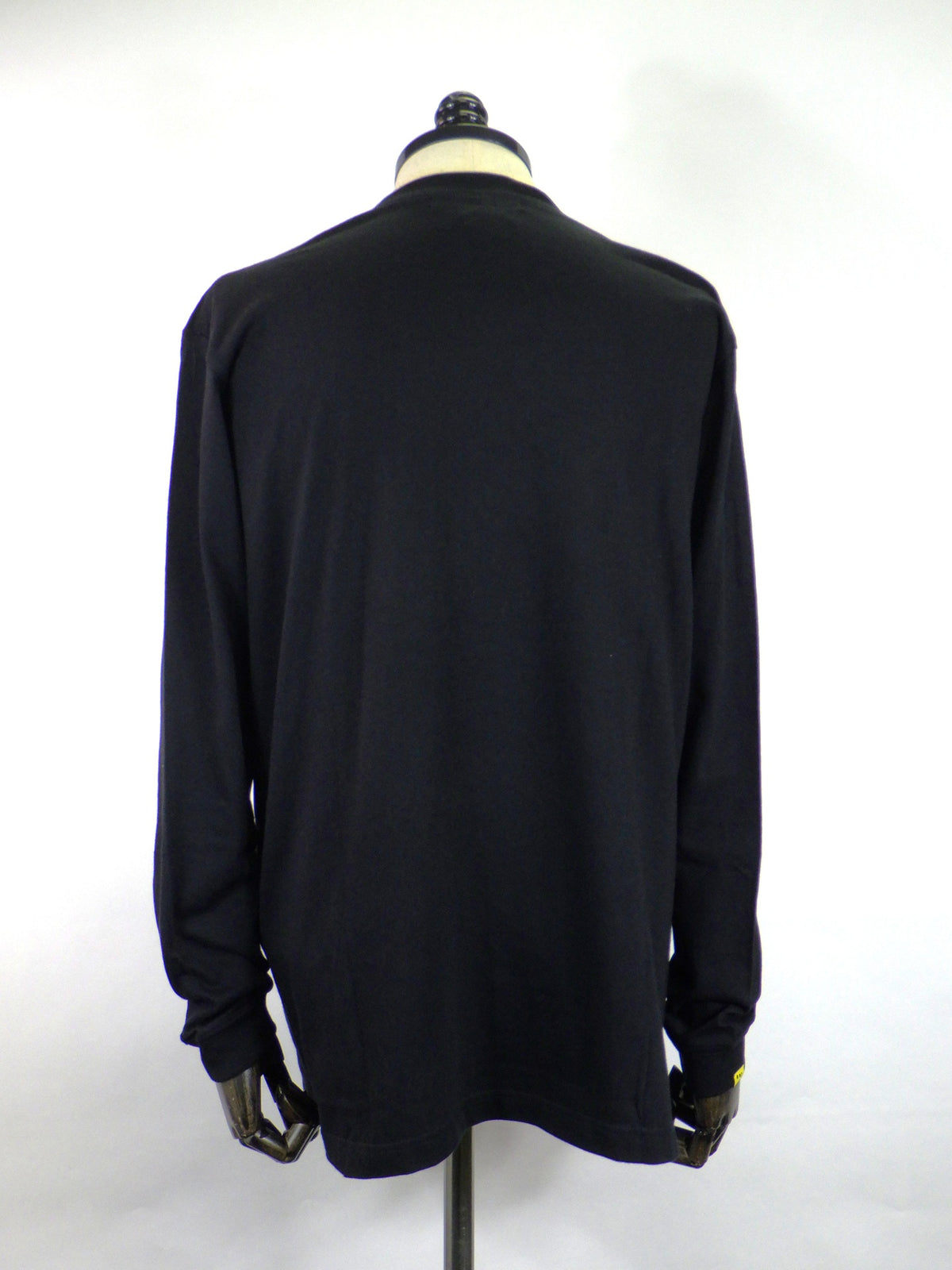 STUD MUFFIN　5.6ozコットン天竺 ドリップピースフォームプリント/パッチワーク LS Tシャツ　624-02900-BK