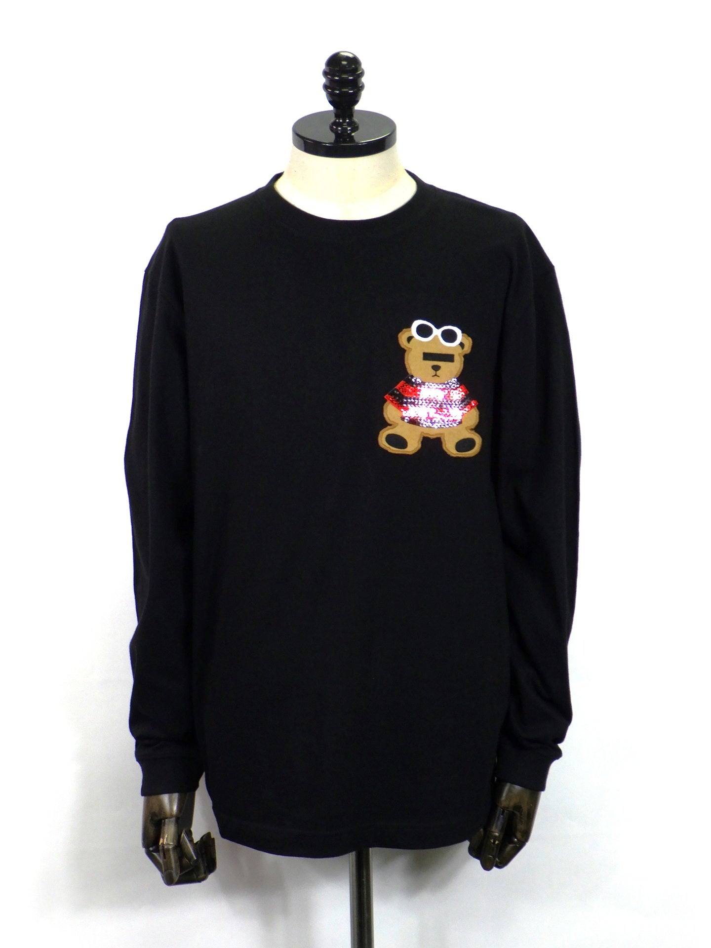 STUD MUFFIN　5.6ozコットン天竺 カートベアシークインパッチワーク　624-02901-BK