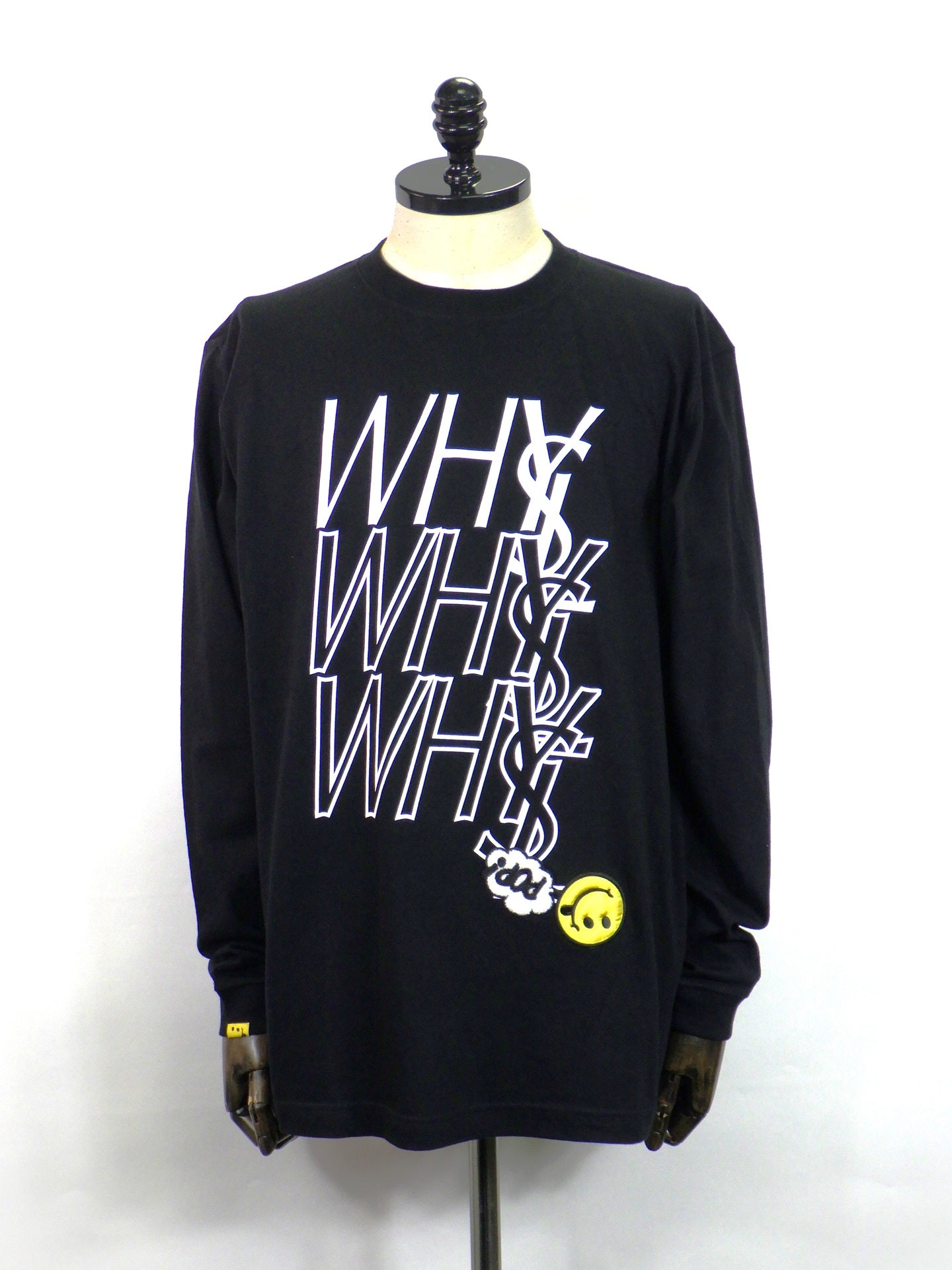 STUD MUFFIN　5.6ozコットン天竺 WHYSL/サガラパッチワーク LS Tシャツ　624-02906-BK