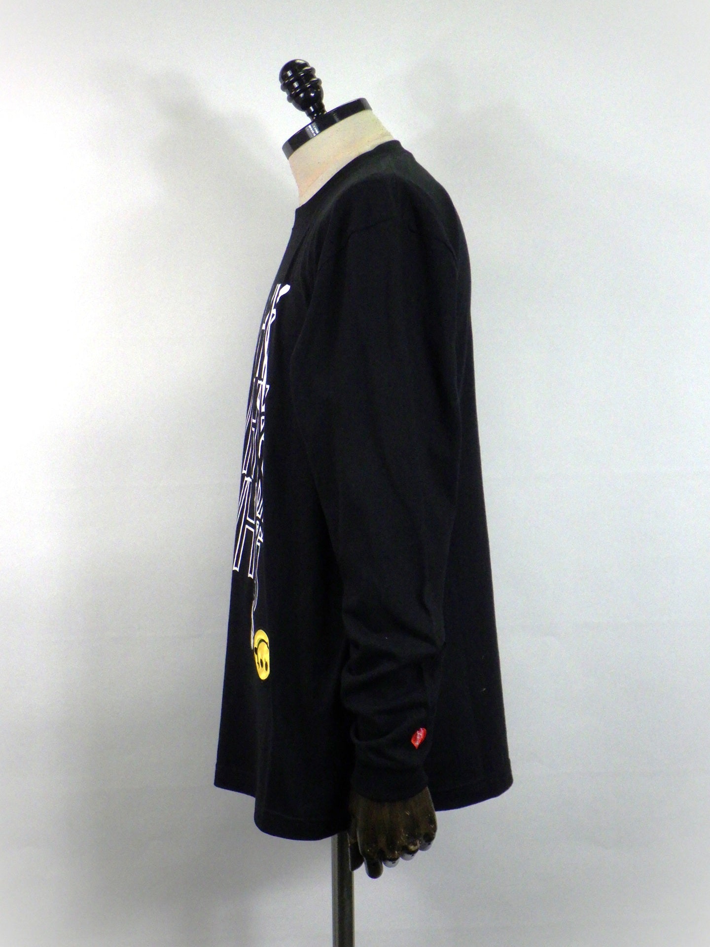 STUD MUFFIN　5.6ozコットン天竺 WHYSL/サガラパッチワーク LS Tシャツ　624-02906-BK
