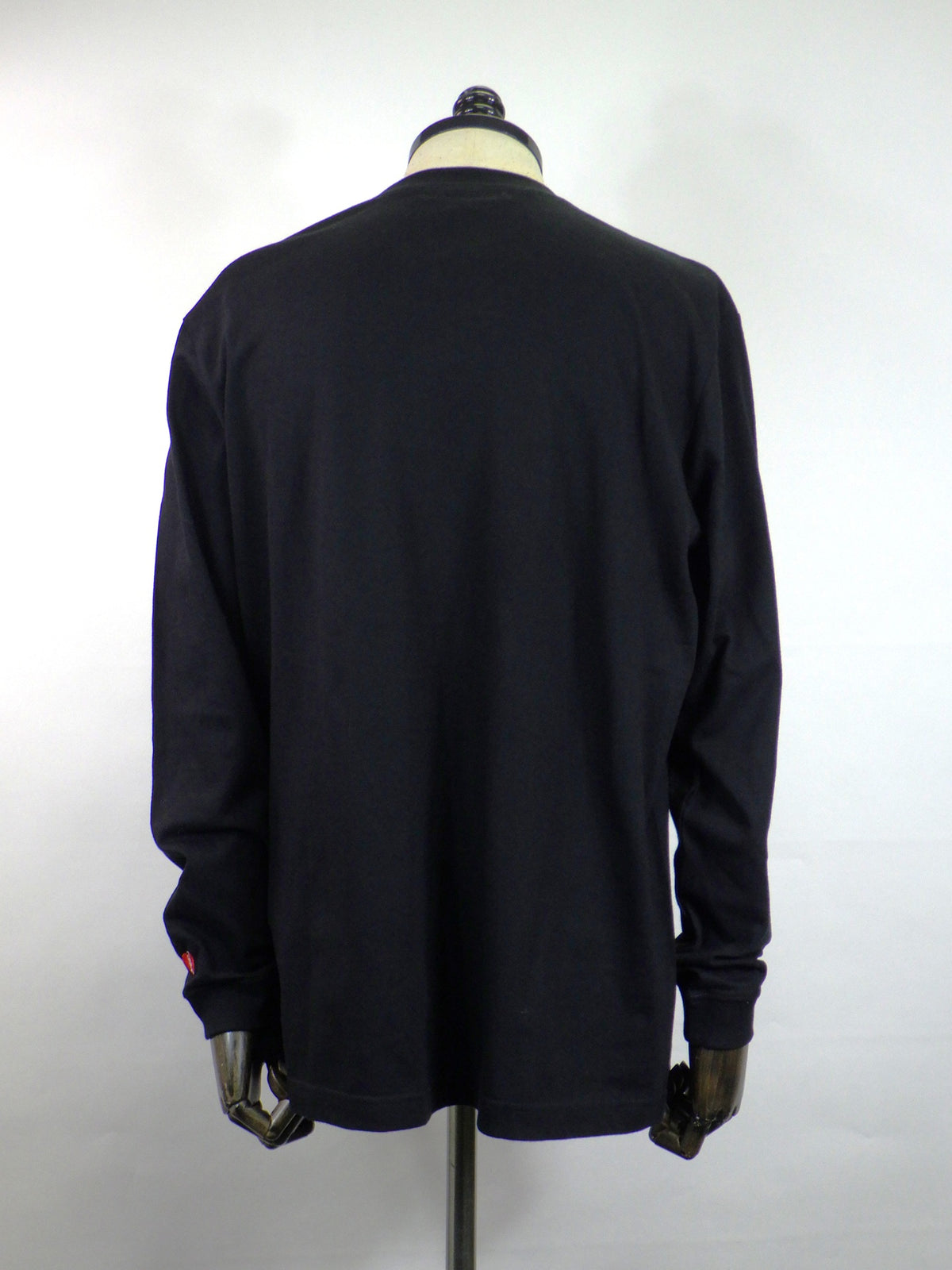 STUD MUFFIN　5.6ozコットン天竺 WHYSL/サガラパッチワーク LS Tシャツ　624-02906-BK