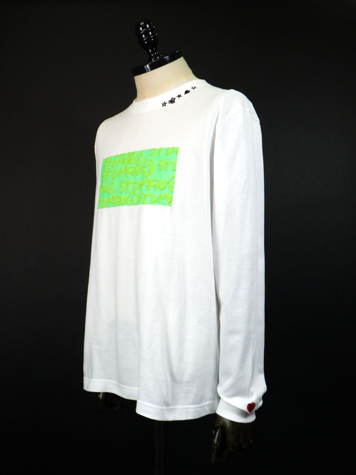 STUD MUFFIN　コットン天竺 ボックスロゴ発泡プリントLS Tシャツ　524-02817-WH