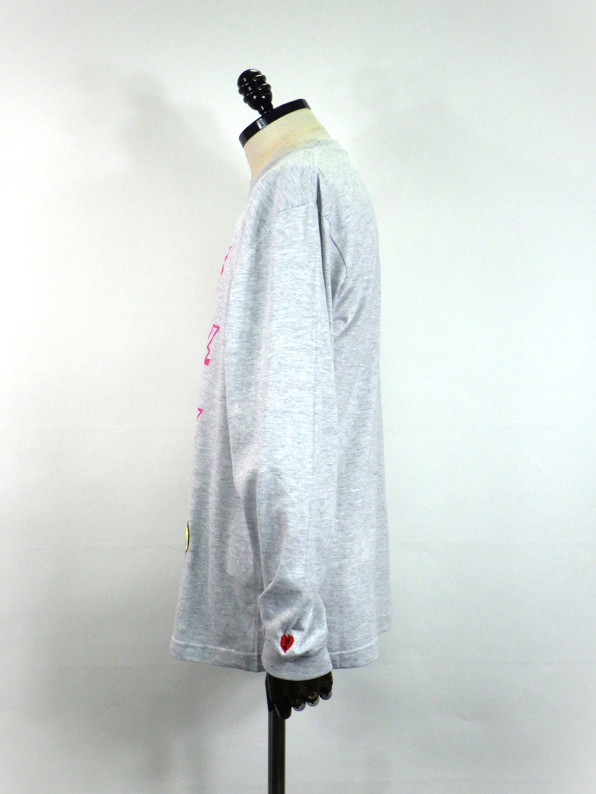 STUD MUFFIN　5.6ozコットン天竺 WHYSL/サガラパッチワーク LS Tシャツ　624-02906-ASH