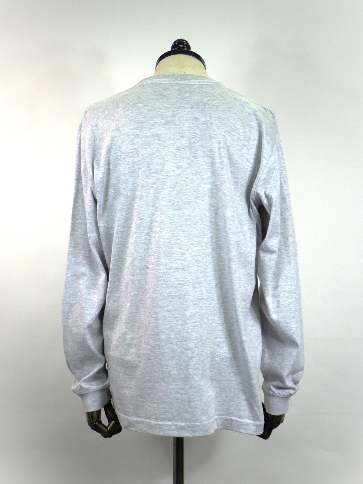 STUD MUFFIN　5.6ozコットン天竺 WHYSL/サガラパッチワーク LS Tシャツ　624-02906-ASH