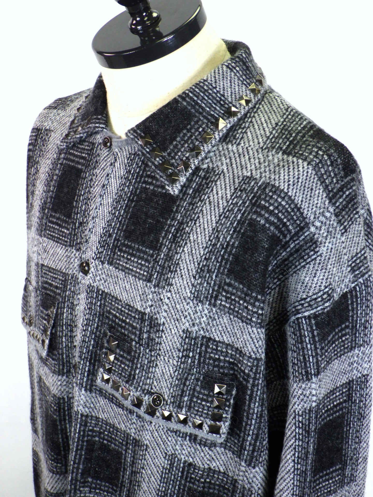 amok　KINIT CHECK SHIRT　262023-BK