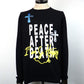 STUD MUFFIN　コットン天竺 PEACE AFTER DEATH&クロスパッチワーク LS Tシャツ　524-02820-BK