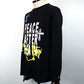 STUD MUFFIN　コットン天竺 PEACE AFTER DEATH&クロスパッチワーク LS Tシャツ　524-02820-BK
