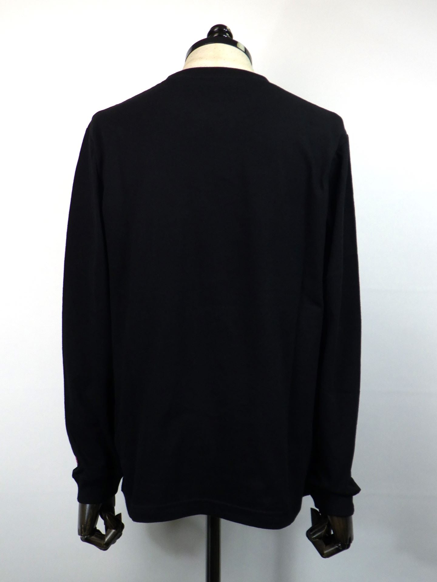 STUD MUFFIN　コットン天竺 PEACE AFTER DEATH&クロスパッチワーク LS Tシャツ　524-02820-BK