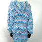 amok　MULTI BORDER HOODIE KNIT　262032-BLUE