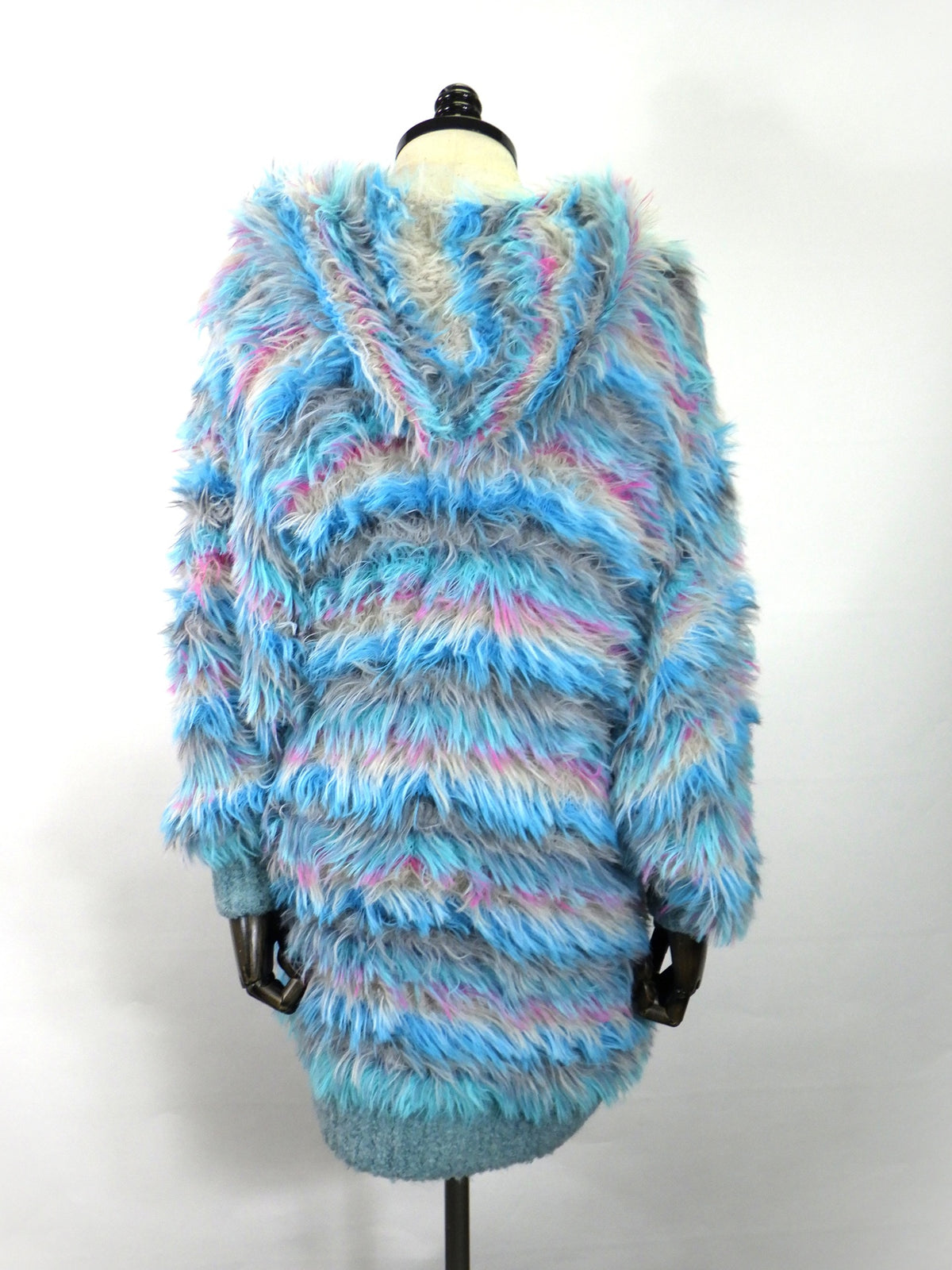 amok　MULTI BORDER HOODIE KNIT　262032-BLUE