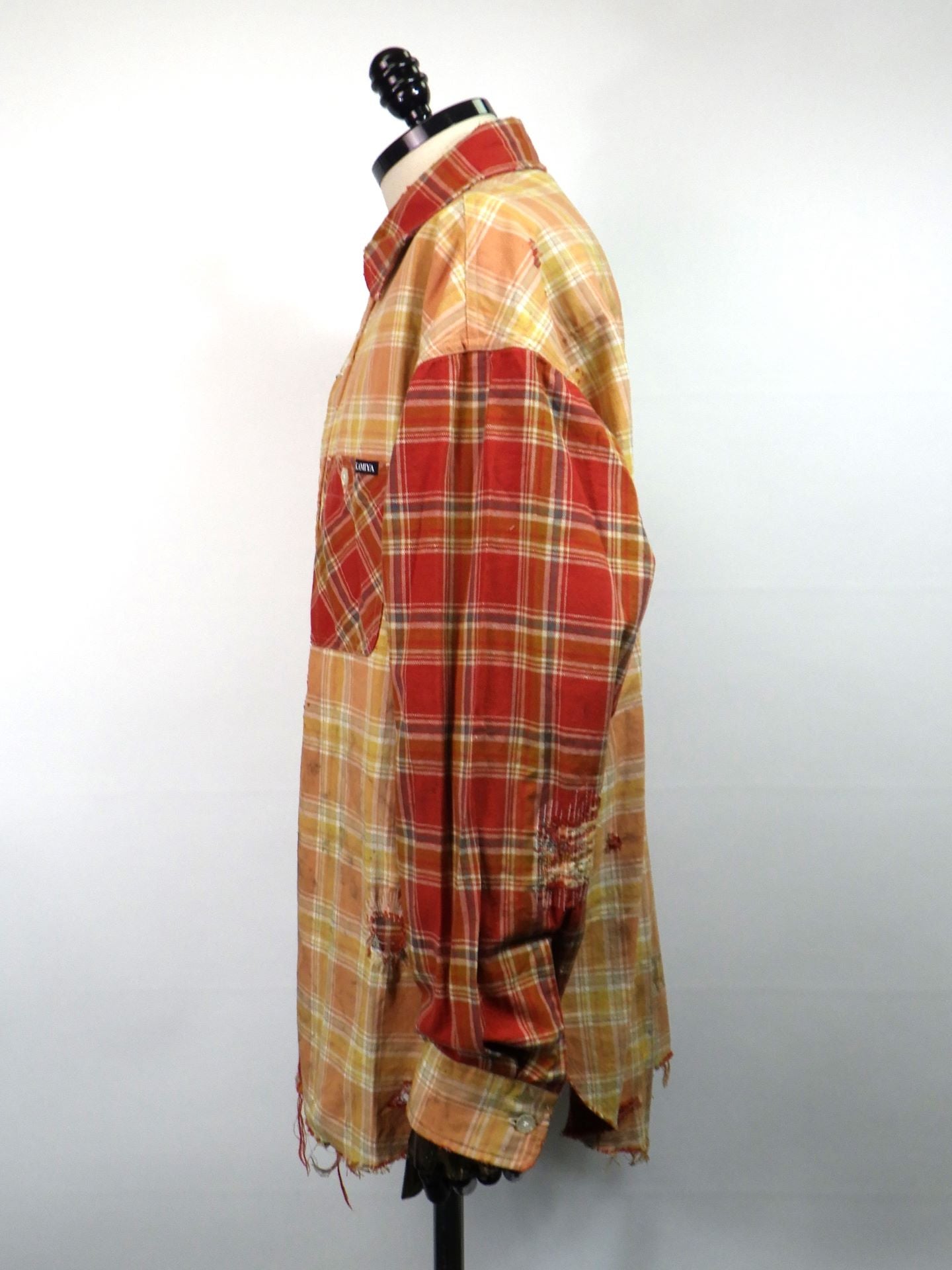 KAMIYA　クレイジーパターンチェックシャツ　G15SH057-RED
