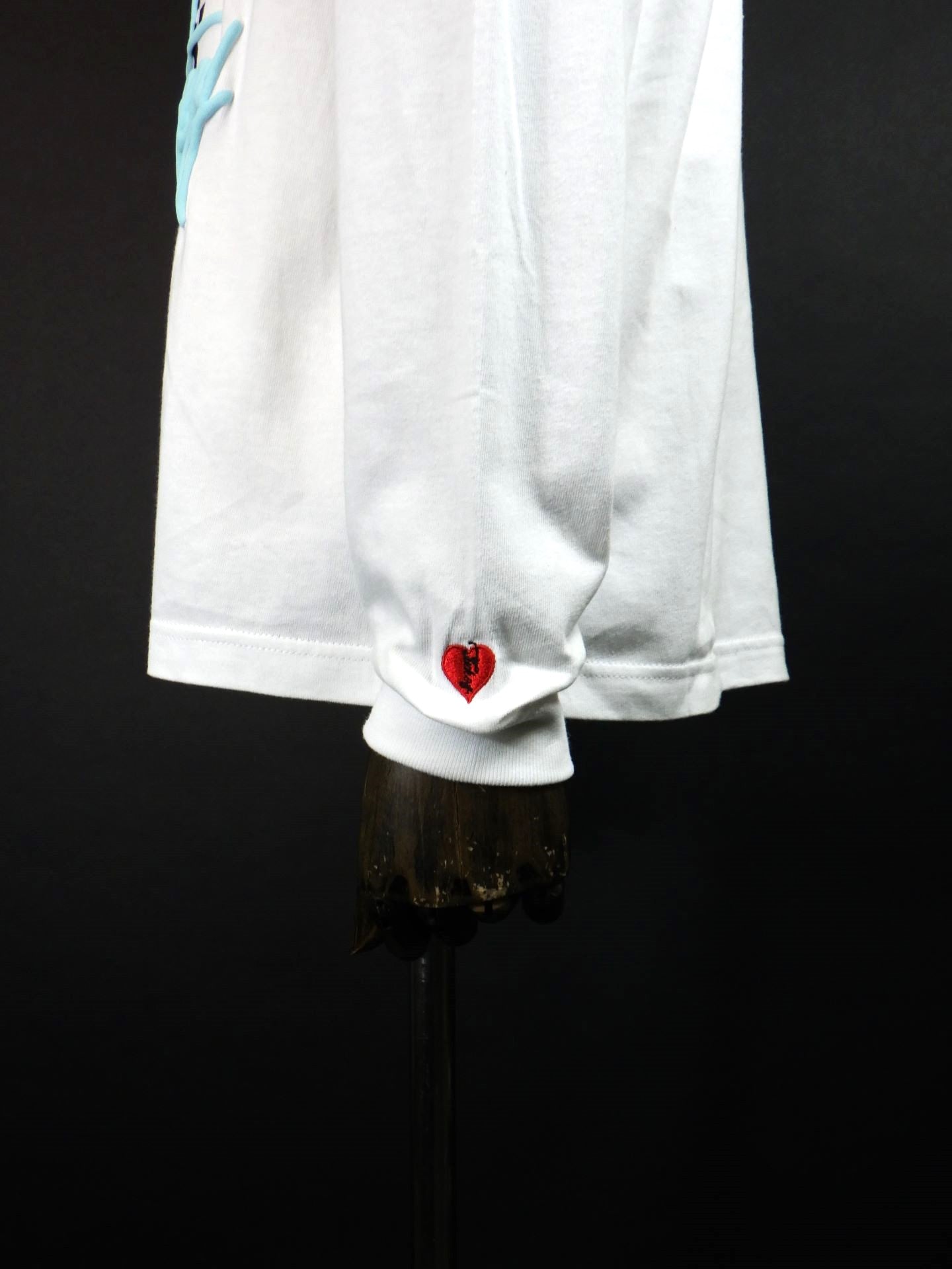 STUD MUFFIN　コットン天竺 PEACE AFTER DEATH&クロスパッチワーク LS Tシャツ　524-02820-WH