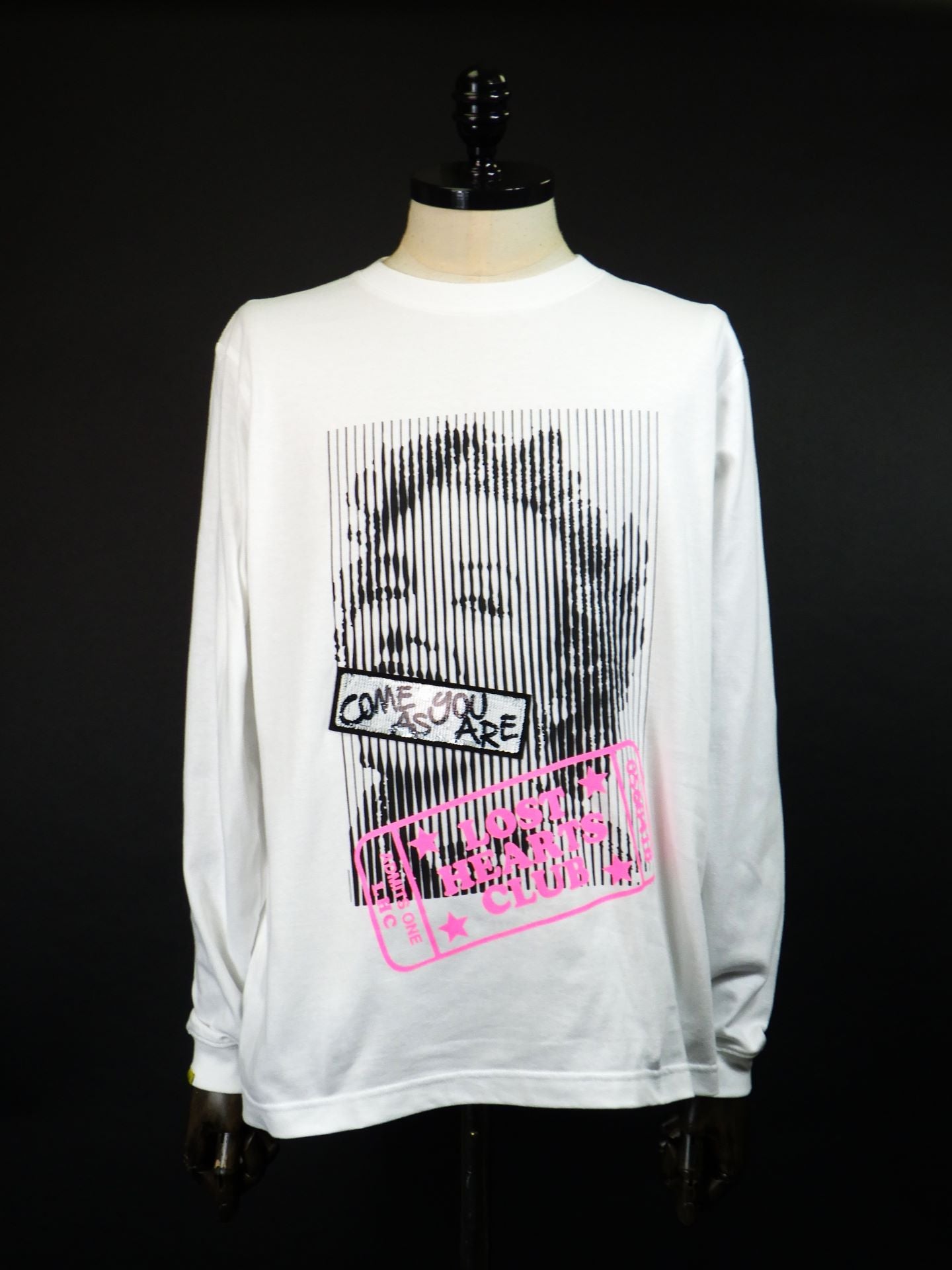 STUD MUFFIN　コットン天竺 LOST HEARTS シークインLS Tシャツ　524-02815-WH