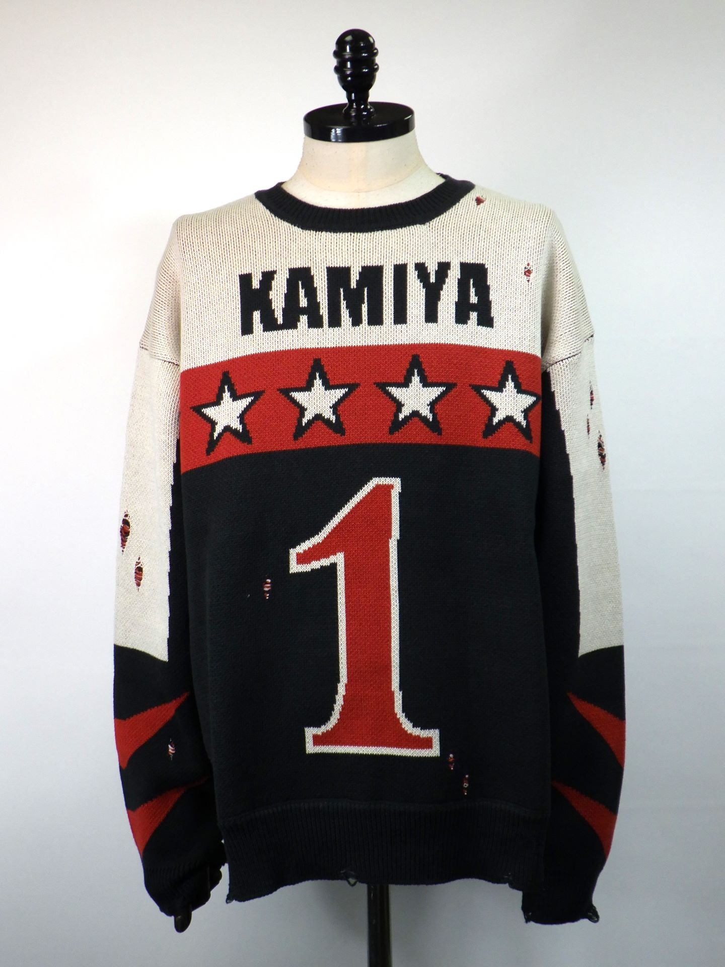 KAMIYA　レーシングジャカードニットセーター　G15PO066-RED