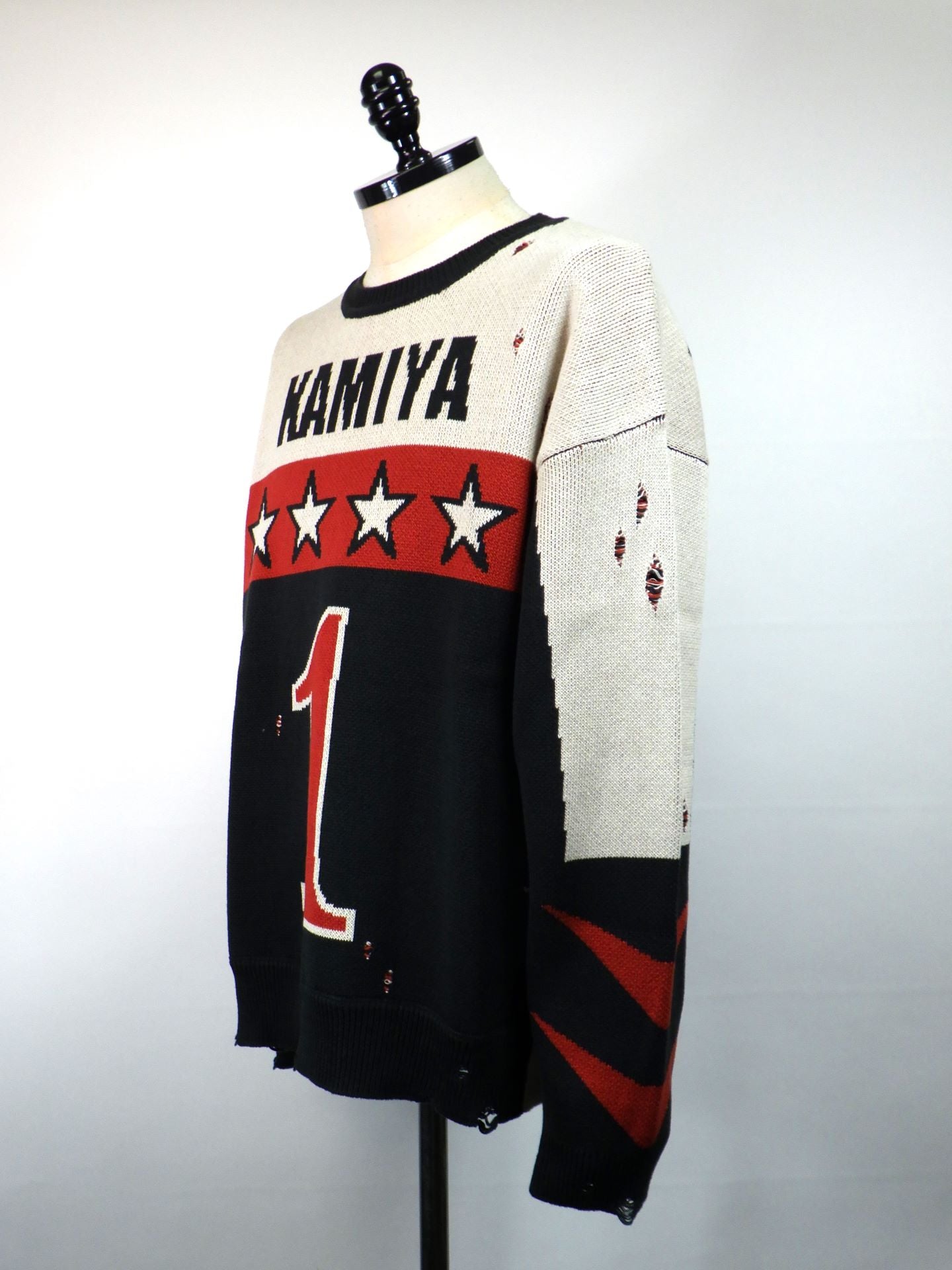 KAMIYA　レーシングジャカードニットセーター　G15PO066-RED