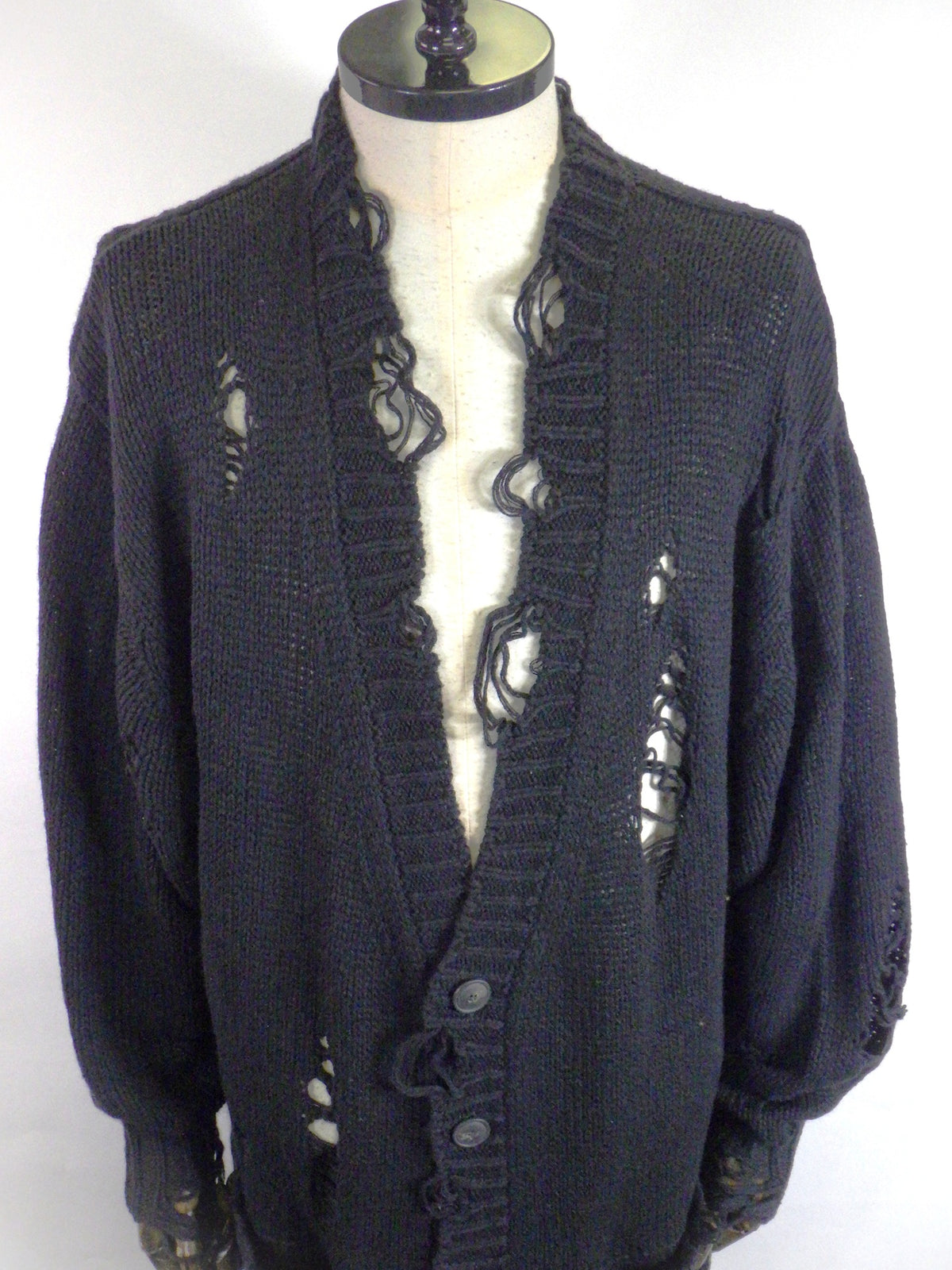 KAMIYA　Damaged Low Gauge Long Cardigan　G17CD077