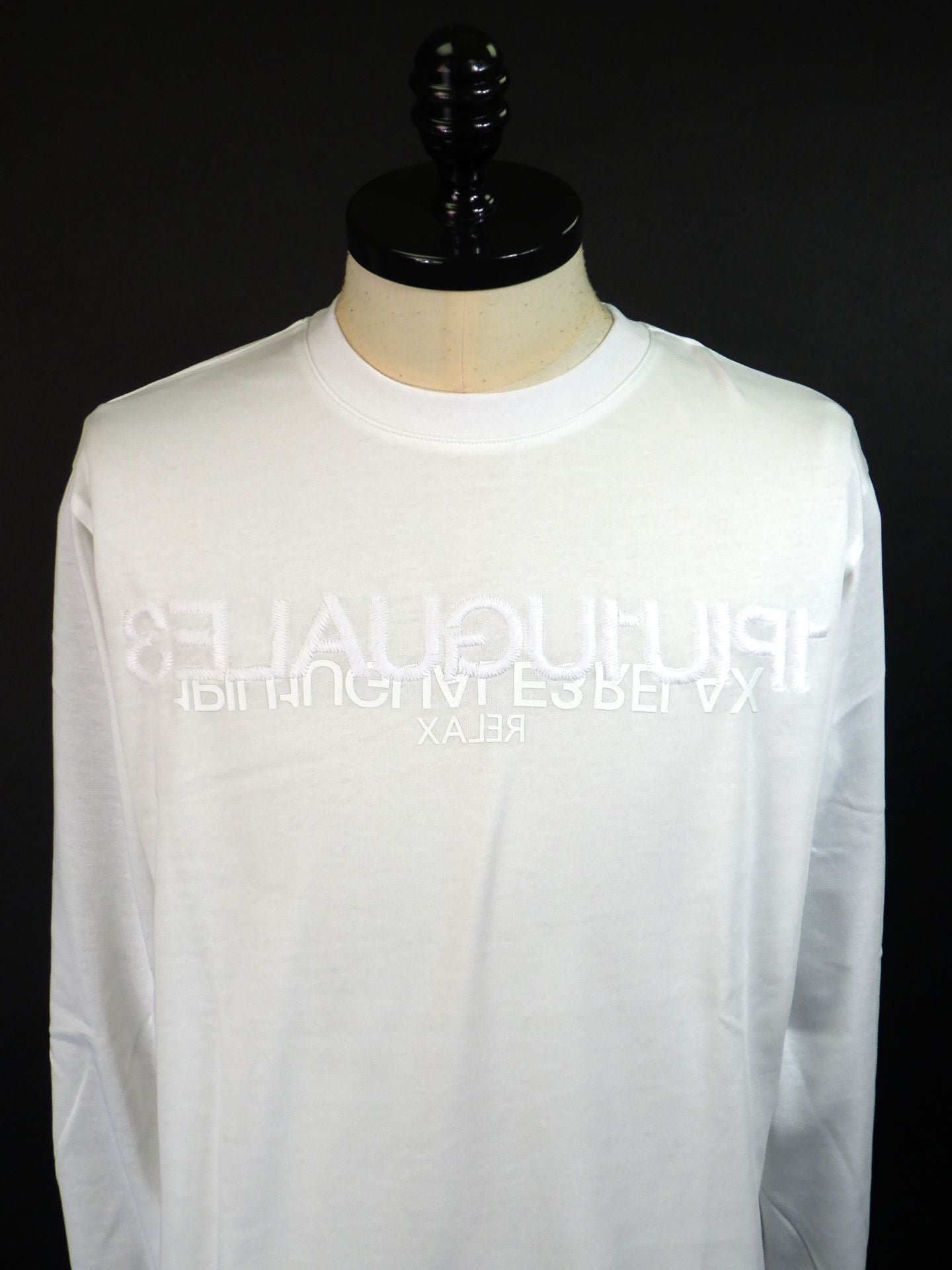 1PIU1UGUALE3 RELAX　リバーシングロゴロングTシャツ　UST-25133-WH