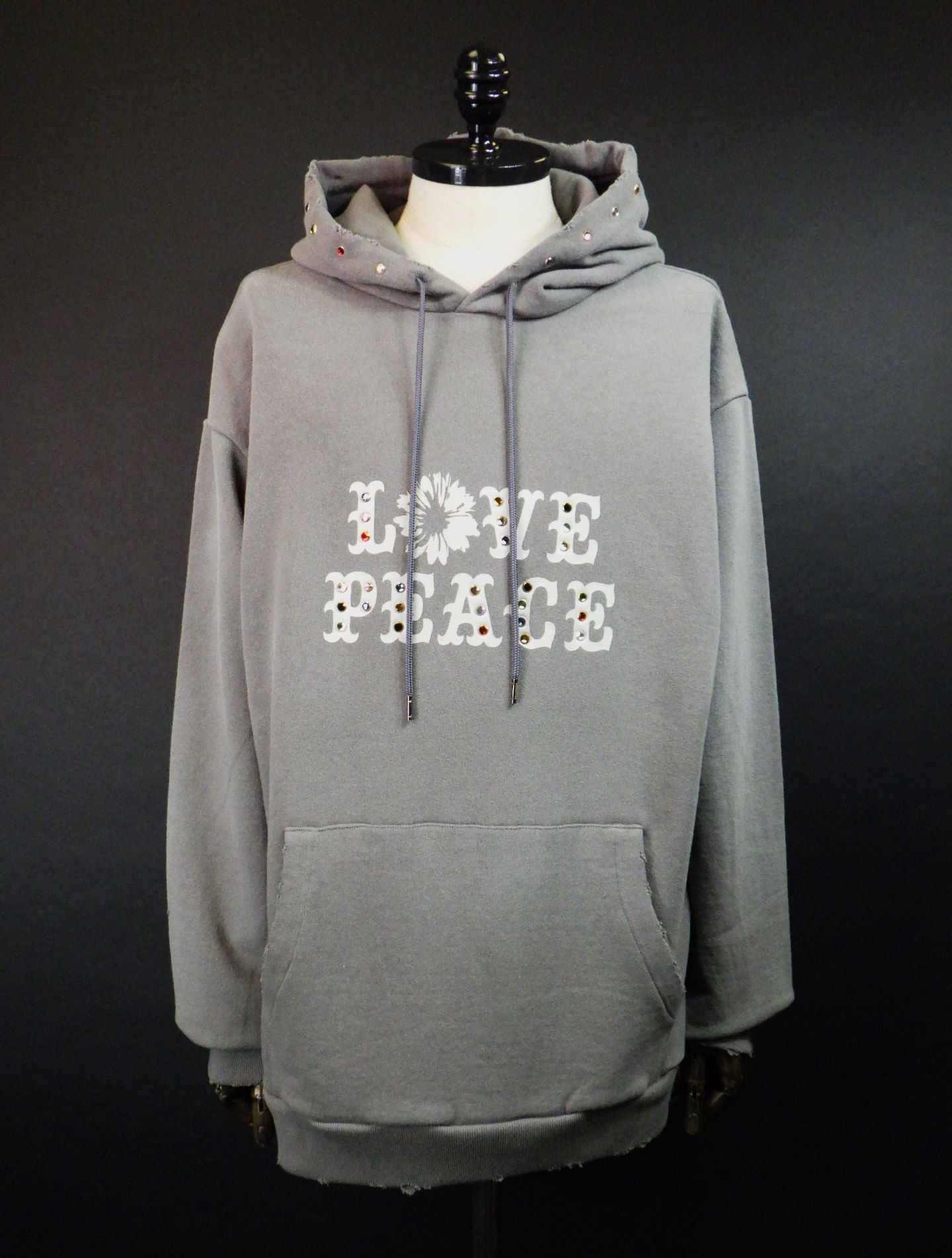 roarguns　LOVE AND PEACEストーンネイルフーディ　25FGB-10-GRY