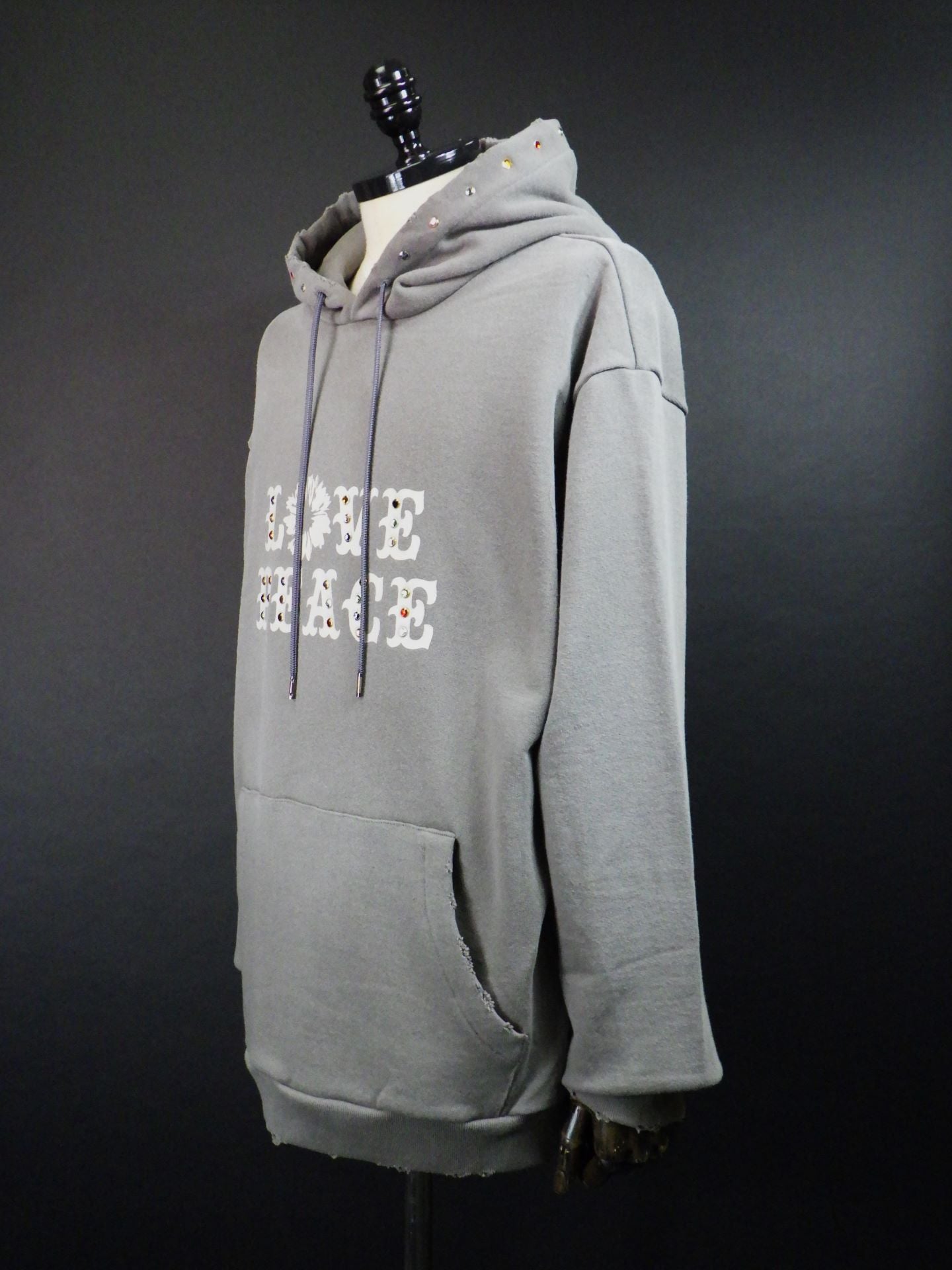 roarguns　LOVE AND PEACEストーンネイルフーディ　25FGB-10-GRY