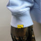 STUD MUFFIN　オーセンティックパイル ラベルプリント ボーンパッチワーク スウェットシャツ　624-02907-L.BL