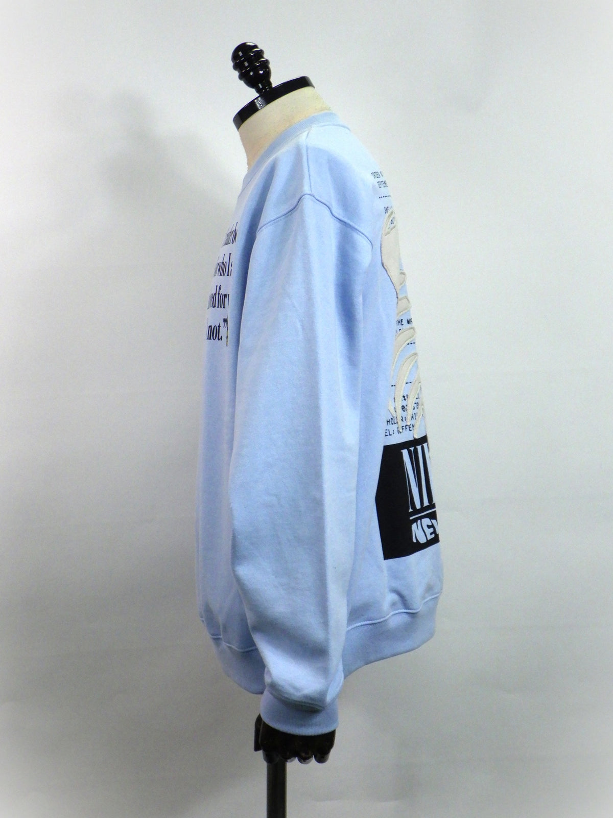 STUD MUFFIN　オーセンティックパイル ラベルプリント ボーンパッチワーク スウェットシャツ　624-02907-L.BL