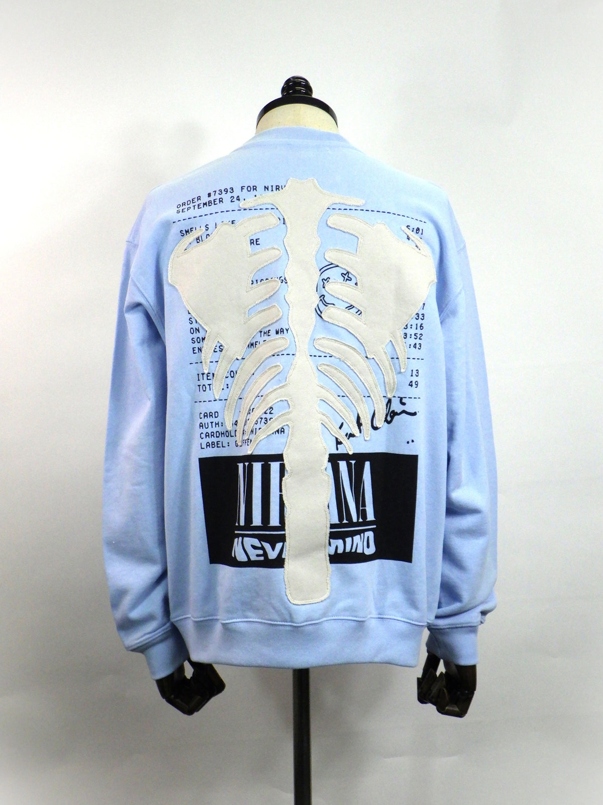 STUD MUFFIN　オーセンティックパイル ラベルプリント ボーンパッチワーク スウェットシャツ　624-02907-L.BL