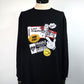 STUD MUFFIN　コットン天竺 ステッカーコラージュ ハンドニットパッチLS Tシャツ　514-02779-BK