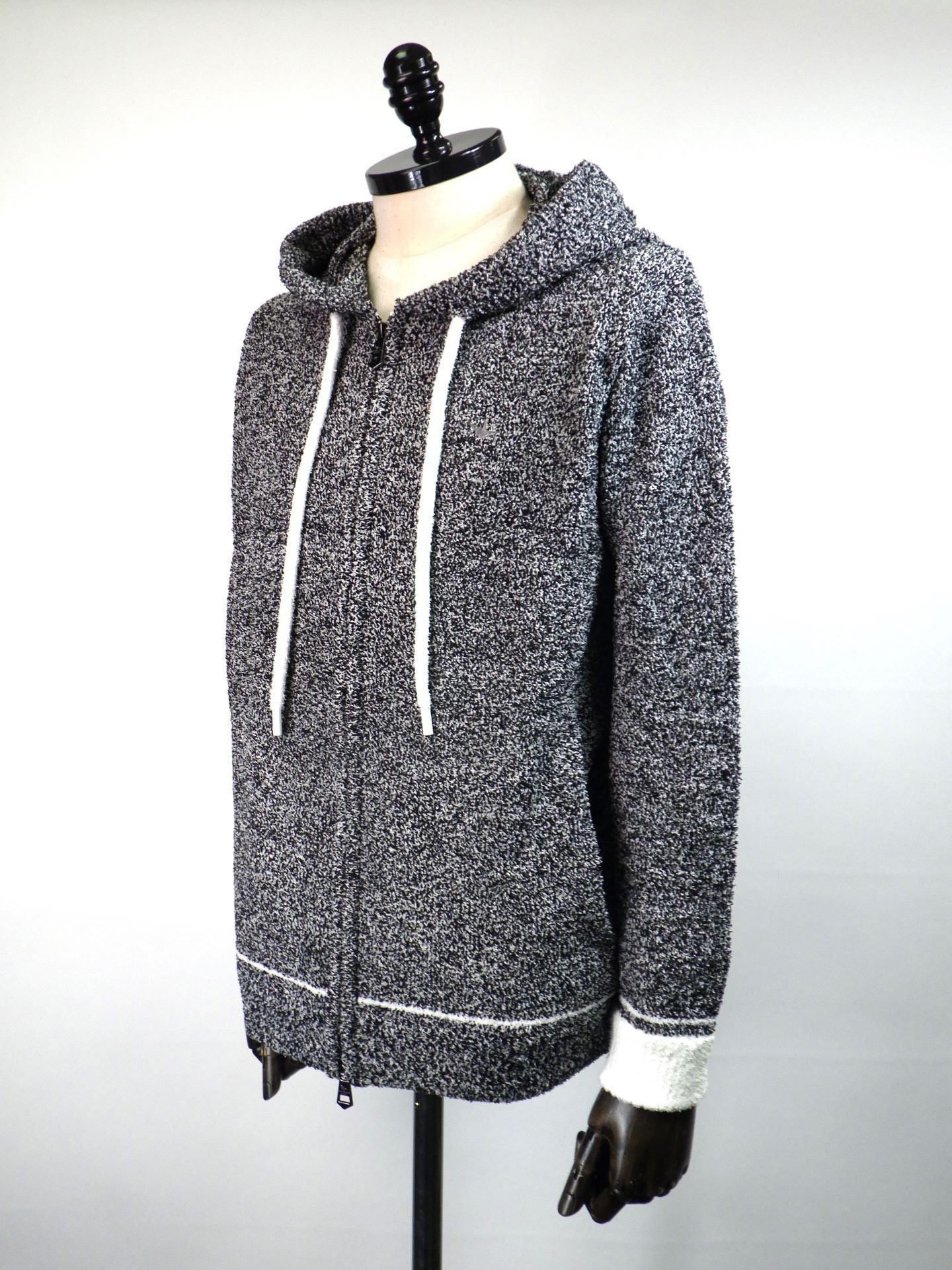 1PIU1UGUALE3 RELAX　バイカラーニットジップパーカー　USK-25029-GRY