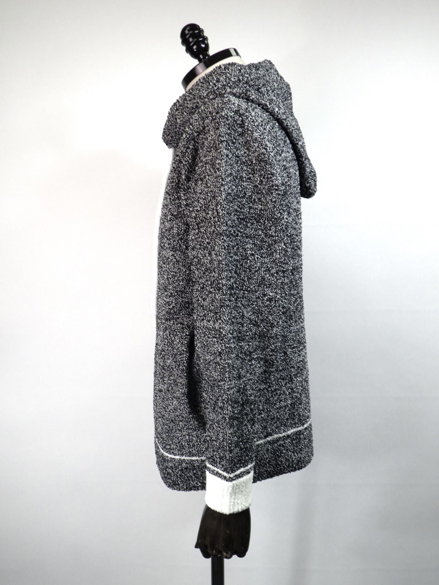 1PIU1UGUALE3 RELAX　バイカラーニットジップパーカー　USK-25029-GRY