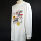 STUD MUFFIN　コットン天竺 ステッカーコラージュ ハンドニットパッチLS Tシャツ　514-02779-WH