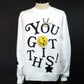 STUD MUFFIN　TC裏毛起毛 YOU GOT THIS マルチパッチワークスウェットシャツ　524-02828-WH