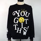 STUD MUFFIN　TC裏毛起毛 YOU GOT THIS マルチパッチワークスウェットシャツ　524-02828-BK