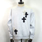 STUD MUFFIN　T/C裏毛起毛ファー/ムックボアミックスパッチワークスウェットシャツ　624-02917-ASH