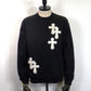 STUD MUFFIN　T/C裏毛起毛ファー/ムックボアミックスパッチワークスウェットシャツ　624-02917-BK