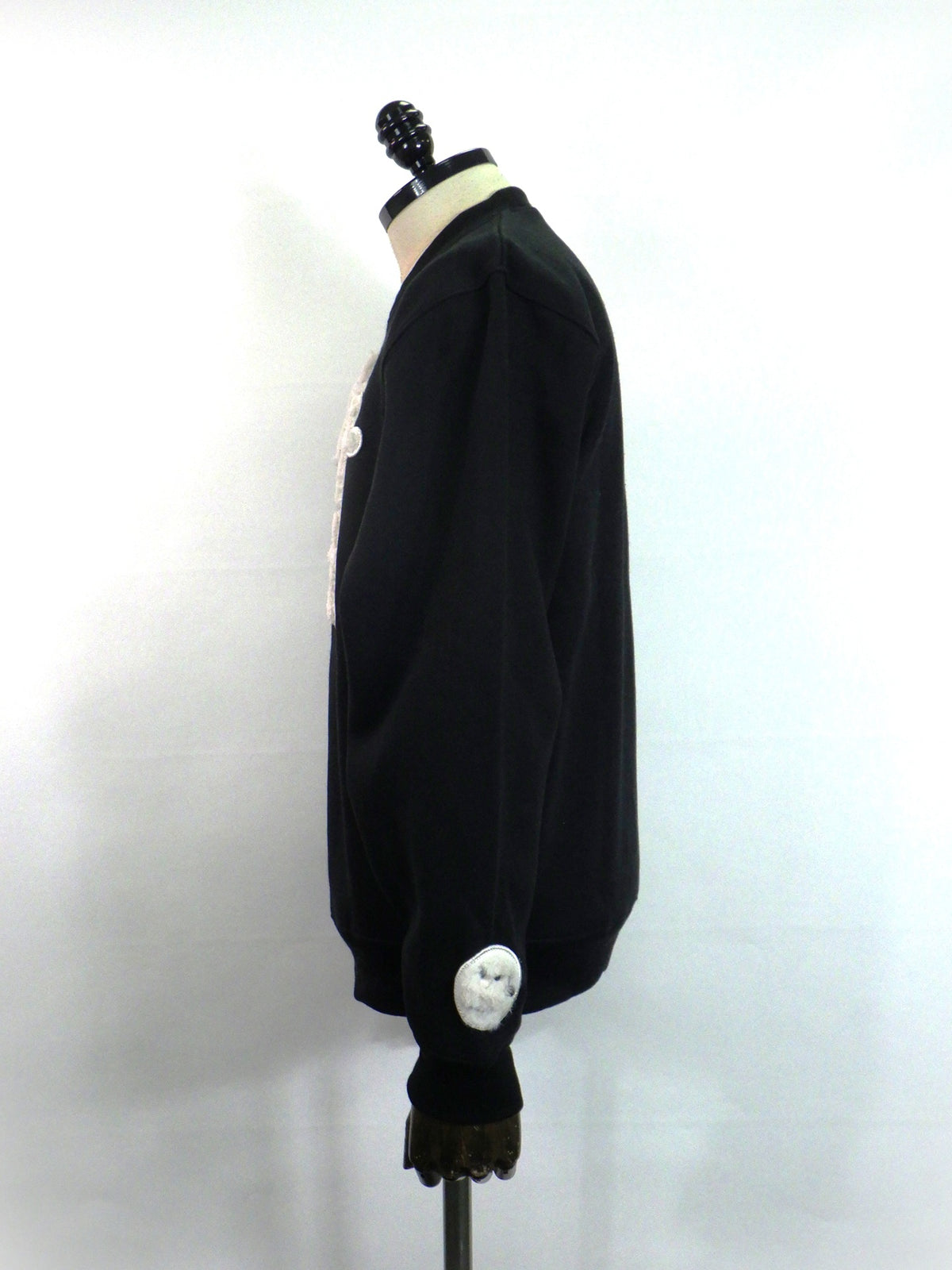 STUD MUFFIN　T/C裏毛起毛ファー/ムックボアミックスパッチワークスウェットシャツ　624-02917-BK
